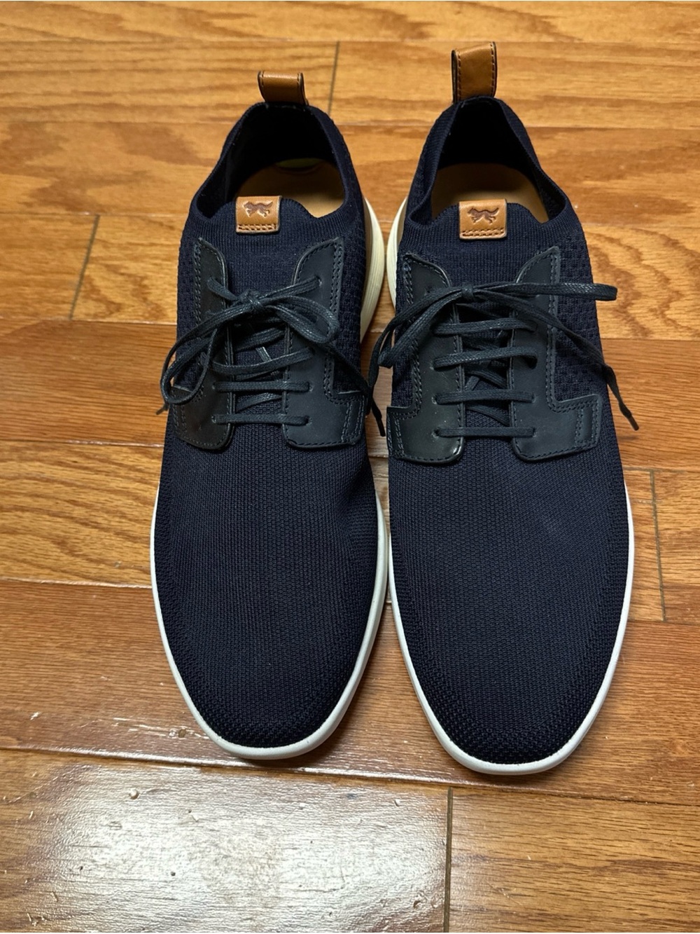 SwiftKnit Derby Navy Lace-Up Sneakers with Leather Accents